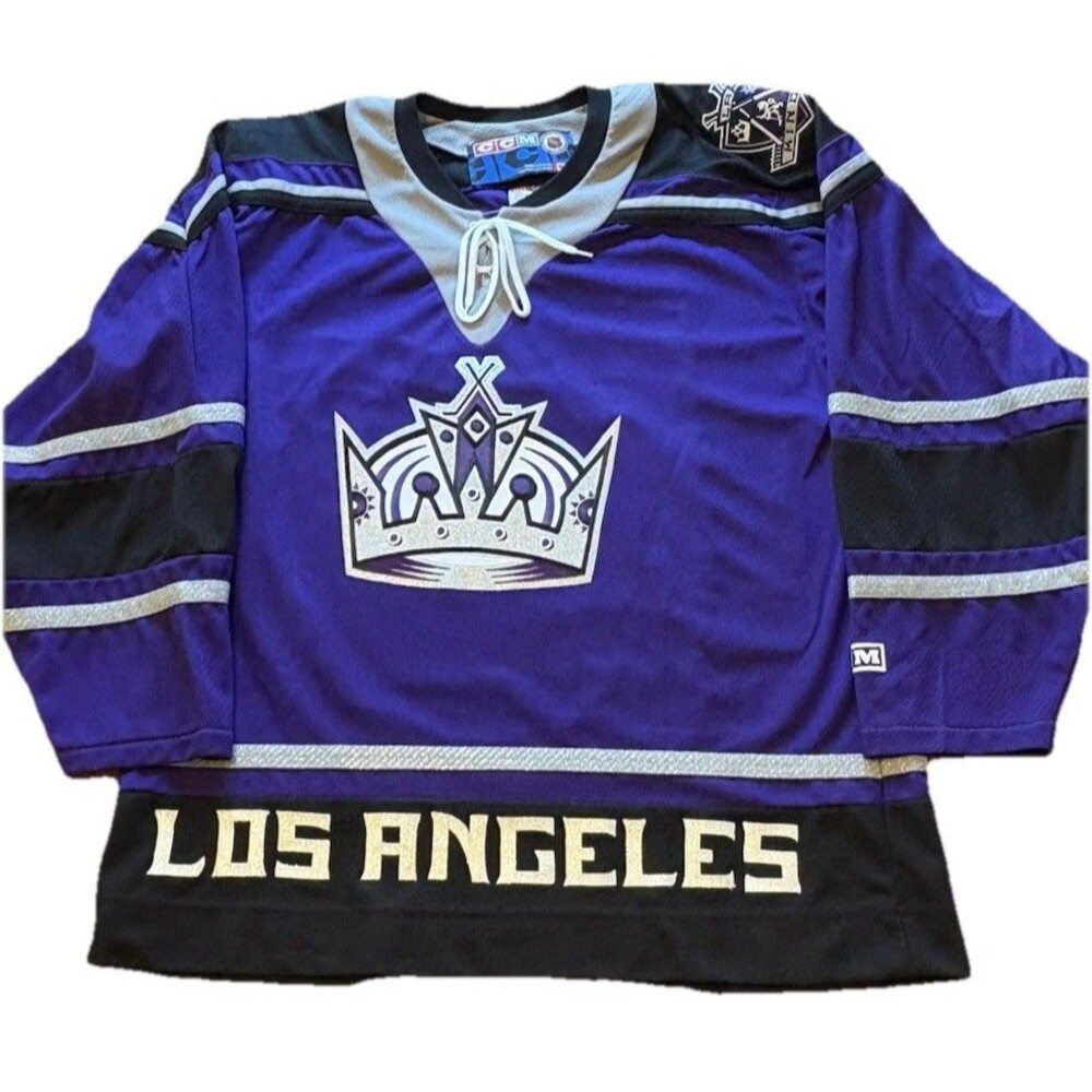 Los Angeles Kings Vintage CCM Purple Hockey Jersey Large NHL Style